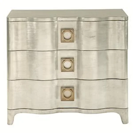 3 Drawer Nightstand with Scalloped Shaping